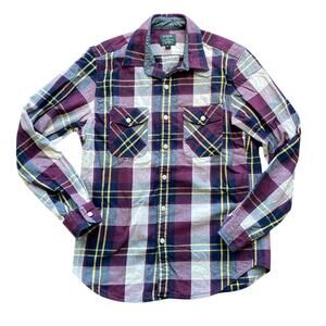 J. CREW Plaid Shirt Mens Sz Medium Heavyweight Cabincore Classic Heritage Preppy